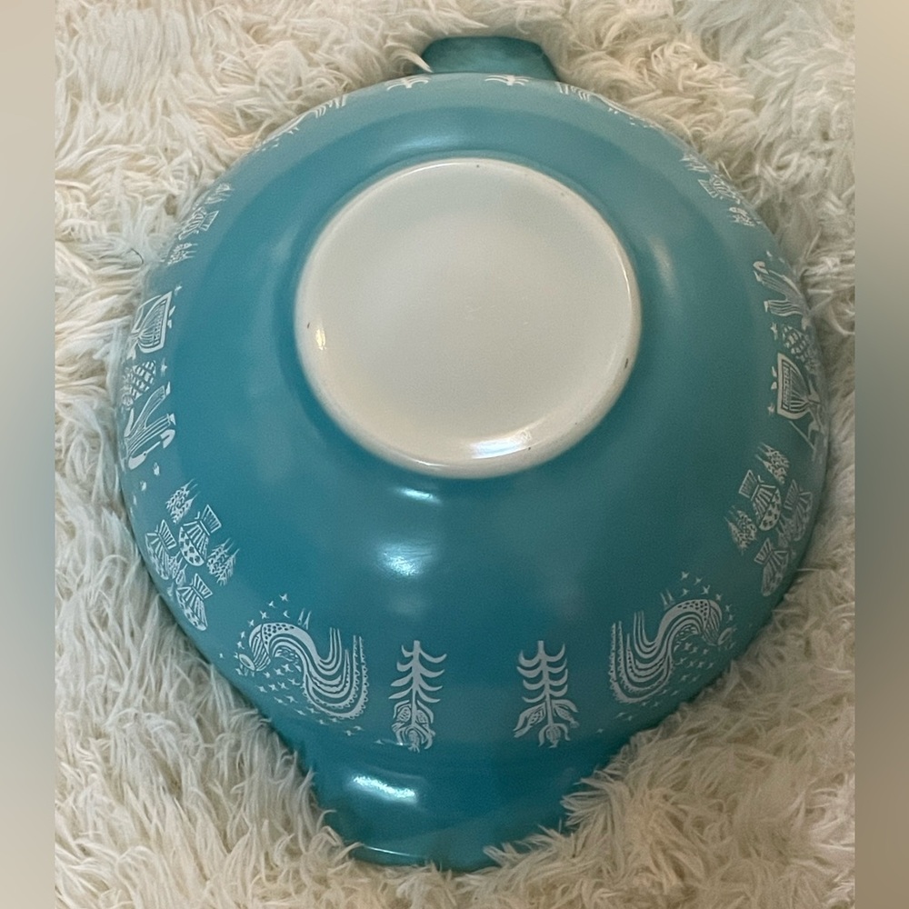 Vintage Pyrex Amish Butterprint Turquoise Cinderella Bowl 444 4QT Gorgeous! - Picture 6 of 10